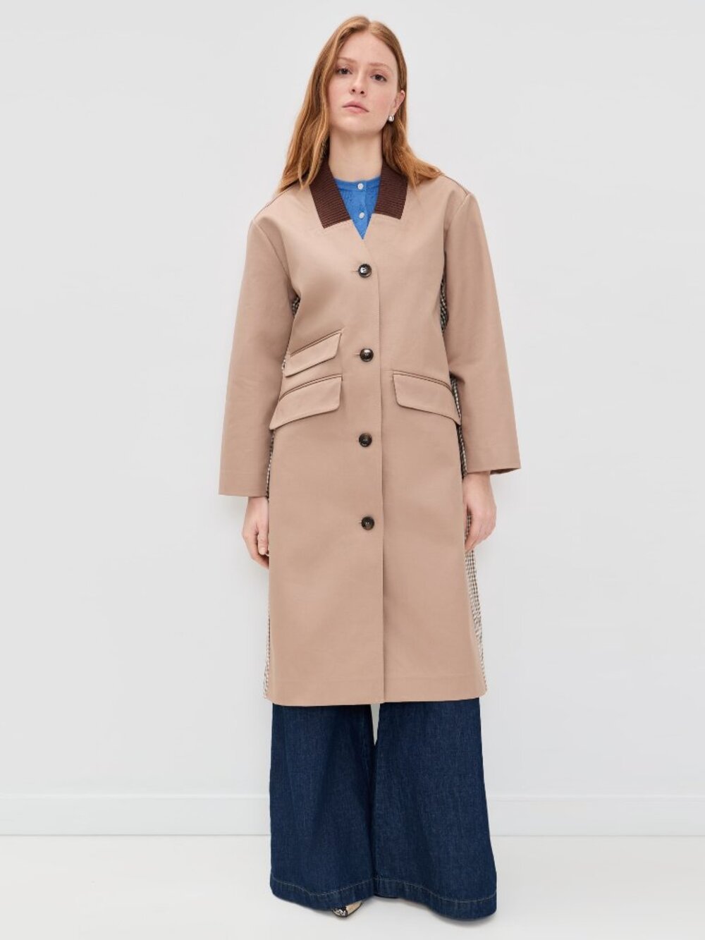 Baum und Pferdgarten "Dagny" Trench in "Portabella Camel Check", size 36. Size 4
